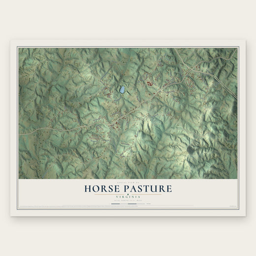Horse Pasture, Virginia map print, the full design