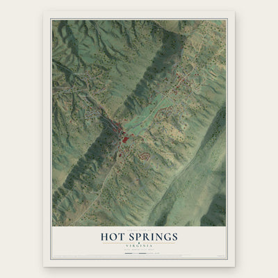 Hot Springs, Virginia map print, the full design