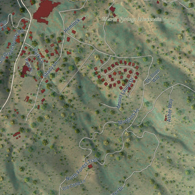 Close-up of the map of Hot Springs, Virginia print showing street and building detail