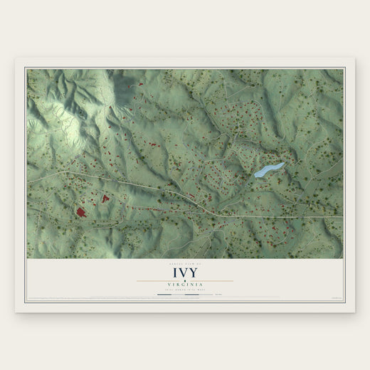 Ivy, Virginia map print, the full design