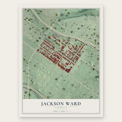 Jackson Ward, Virginia map print, the full design