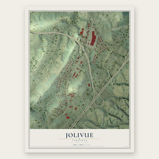 Jolivue, Virginia map print, the full design