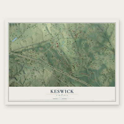 Keswick, Virginia map print, the full design