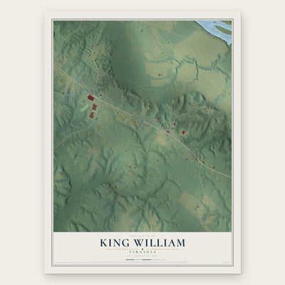 King William, Virginia map print, the full design
