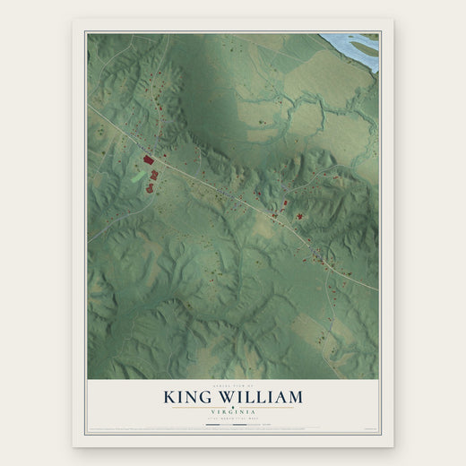 King William, Virginia map print, the full design