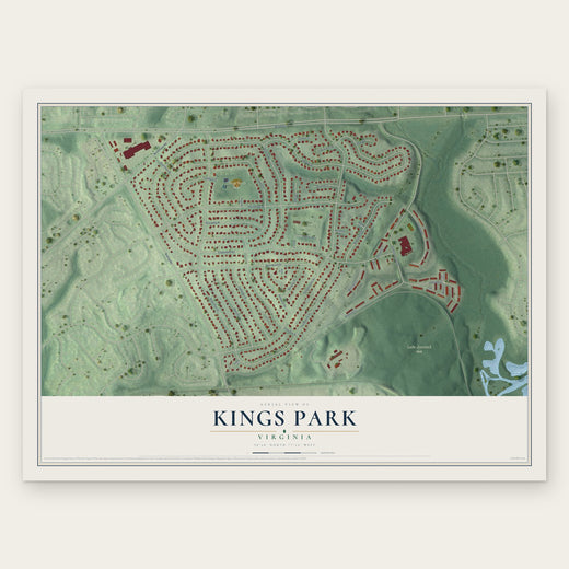 Kings Park, Virginia map print, the full design