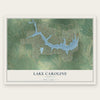 Lake Caroline, Virginia map print, the full design