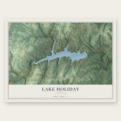 Lake Holiday, Virginia map print, the full design