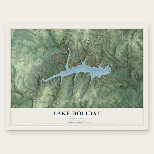 Lake Holiday, Virginia map print, the full design