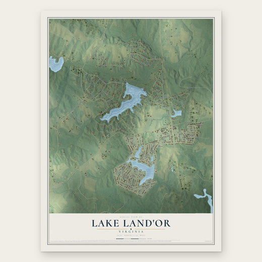 Lake Land'Or, Virginia map print, the full design