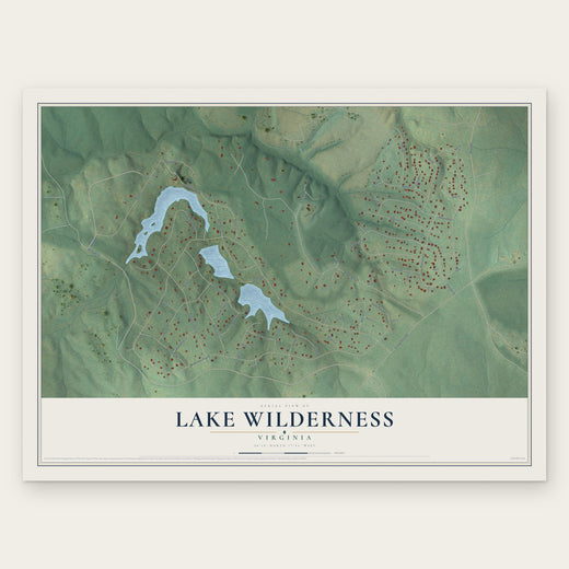 Lake Wilderness, Virginia map print, the full design