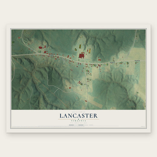 Lancaster, Virginia map print, the full design