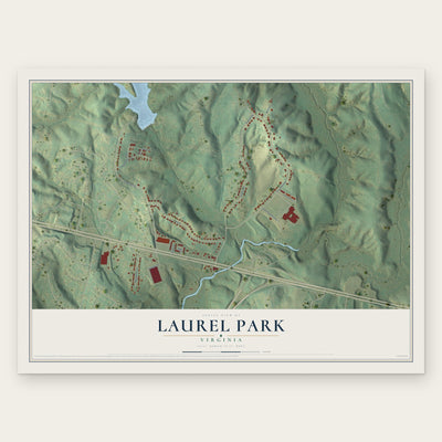 Laurel Park, Virginia map print, the full design