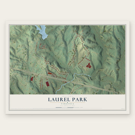 Laurel Park, Virginia map print, the full design