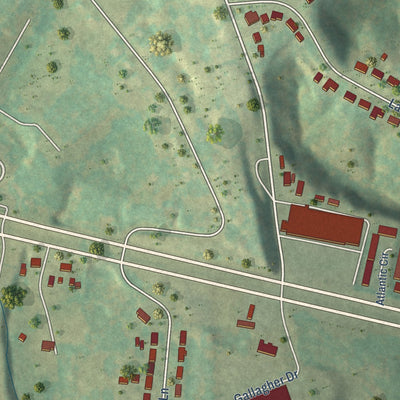 Close-up of the map of Laurel Park, Virginia print showing street and building detail