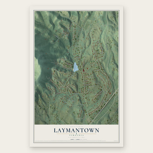 Laymantown, Virginia map print, the full design