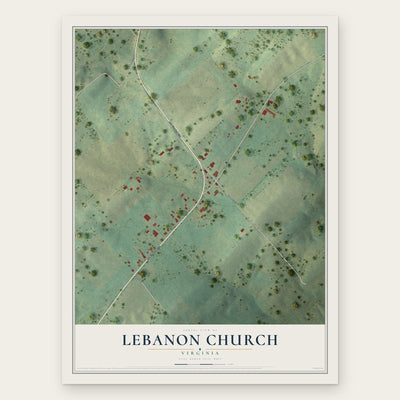 Lebanon Church, Virginia map print, the full design