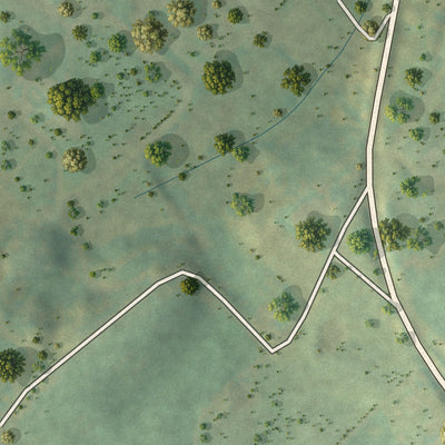 Close-up of the map of Lebanon Church, Virginia print showing street and building detail