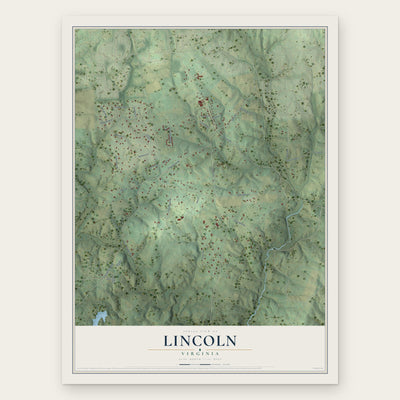 Lincoln, Virginia map print, the full design