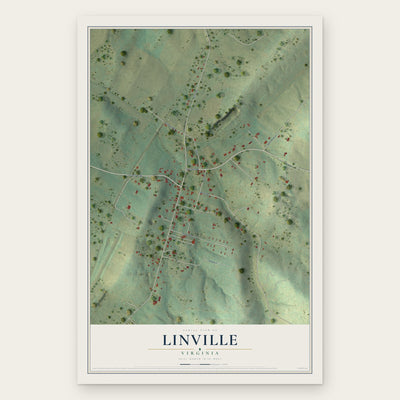 Linville, Virginia map print, the full design