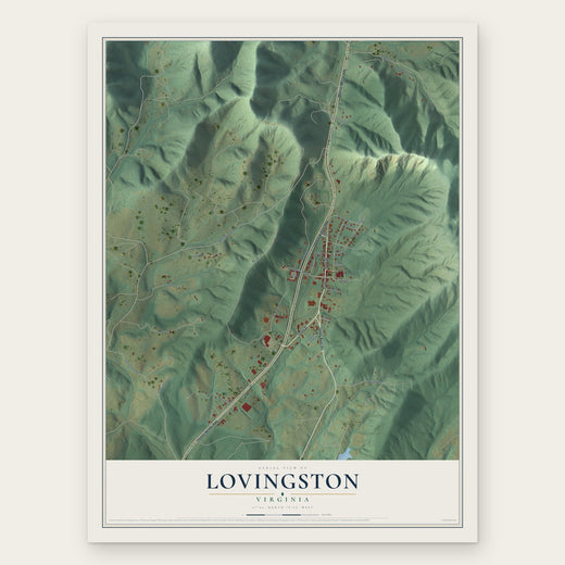 Lovingston, Virginia map print, the full design