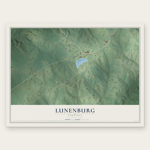 Lunenburg, Virginia map print, the full design