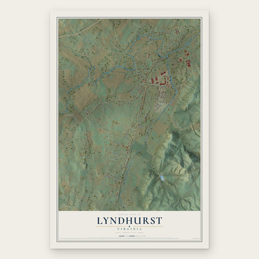 Lyndhurst, Virginia map print, the full design