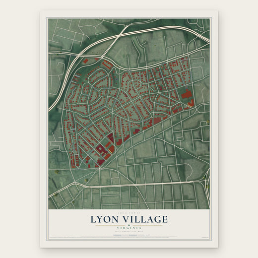 Lyon Village, Virginia map print, the full design