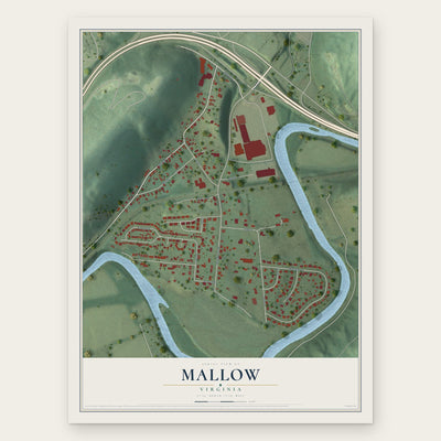 Mallow, Virginia map print, the full design