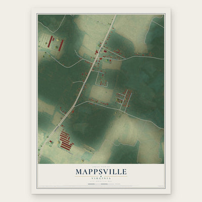 Mappsville, Virginia map print, the full design