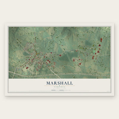 Marshall, Virginia map print, the full design