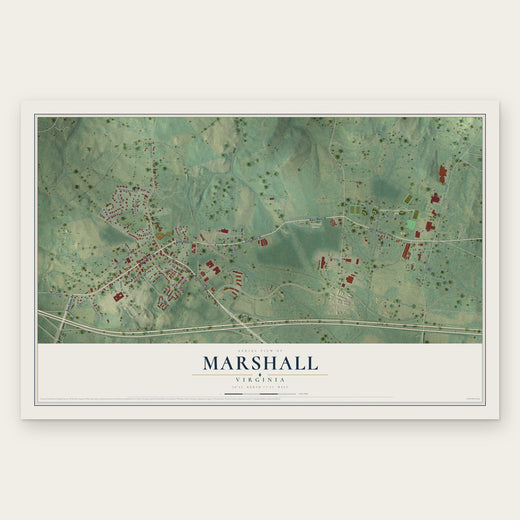 Marshall, Virginia map print, the full design