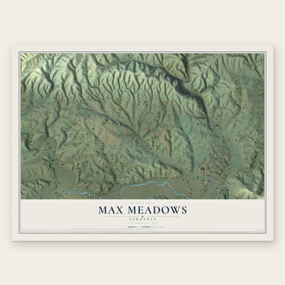 Max Meadows, Virginia map print, the full design