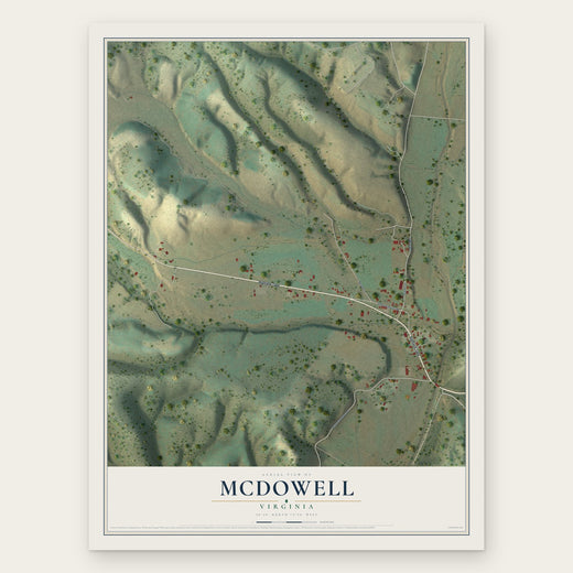 McDowell, Virginia map print, the full design