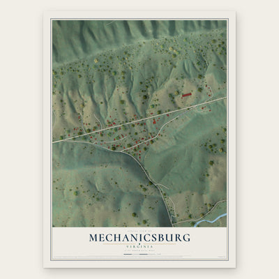 Mechanicsburg, Virginia map print, the full design