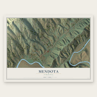 Mendota, Virginia map print, the full design