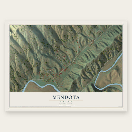 Mendota, Virginia map print, the full design