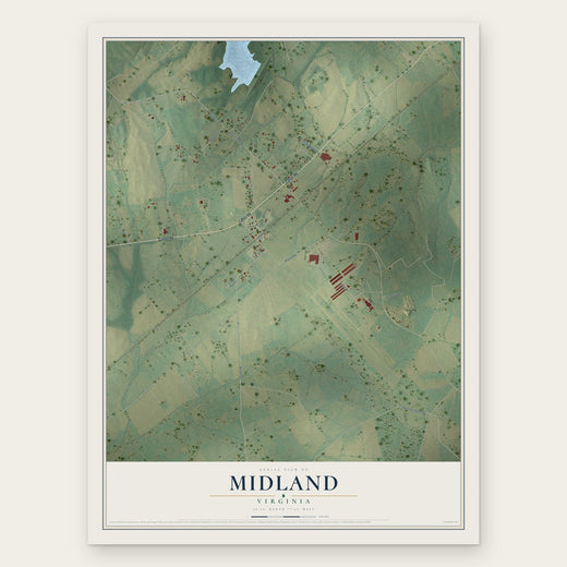 Midland, Virginia map print, the full design