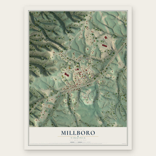 Millboro, Virginia map print, the full design