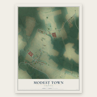 Modest Town, Virginia map print, the full design