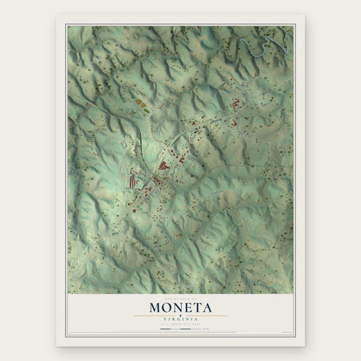 Moneta, Virginia map print, the full design