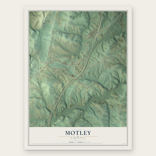 Motley, Virginia map print, the full design