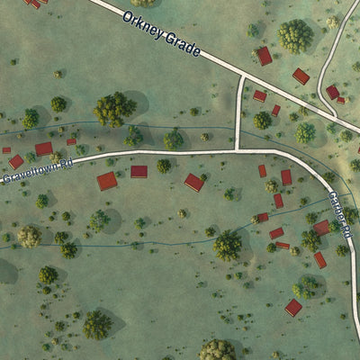 Close-up of the map of Mount Clifton, Virginia print showing street and building detail