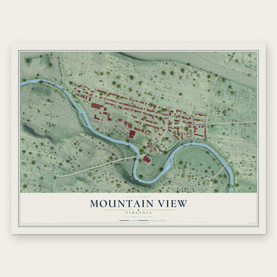 Mountain View, Roanoke, Virginia map print, the full design