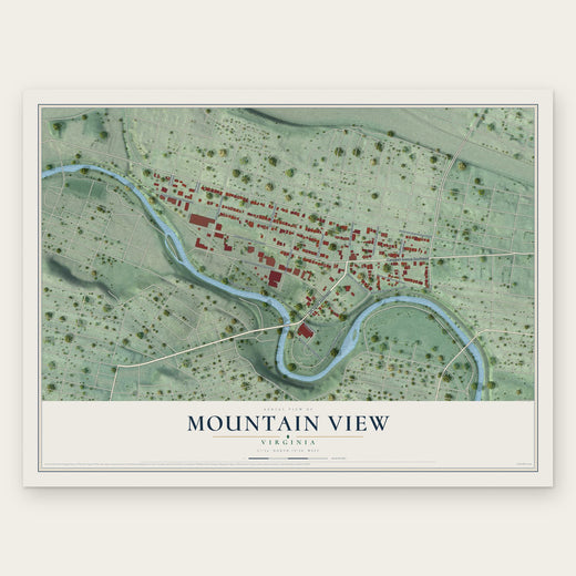 Mountain View, Roanoke, Virginia map print, the full design