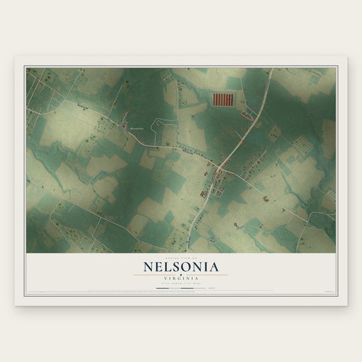 Nelsonia, Virginia map print, the full design