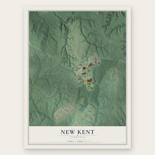 New Kent, Virginia map print, the full design