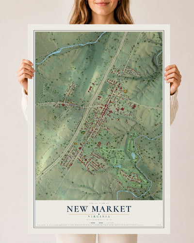 Map of New Market, Virginia, 24 x 36 inch unframed archival matte print