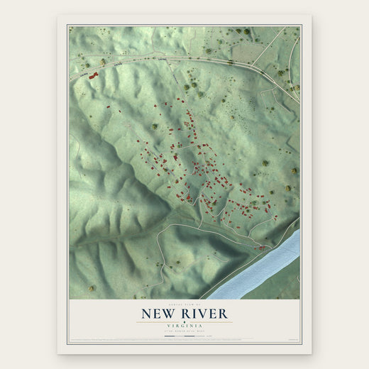 New River, Virginia map print, the full design