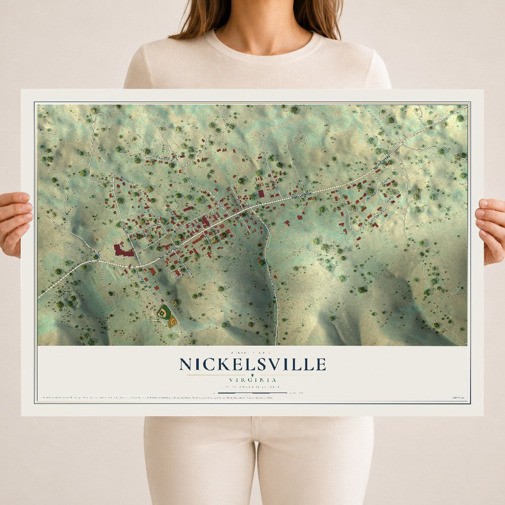 Map of Nickelsville, Virginia, 18 x 24 inch unframed archival matte print